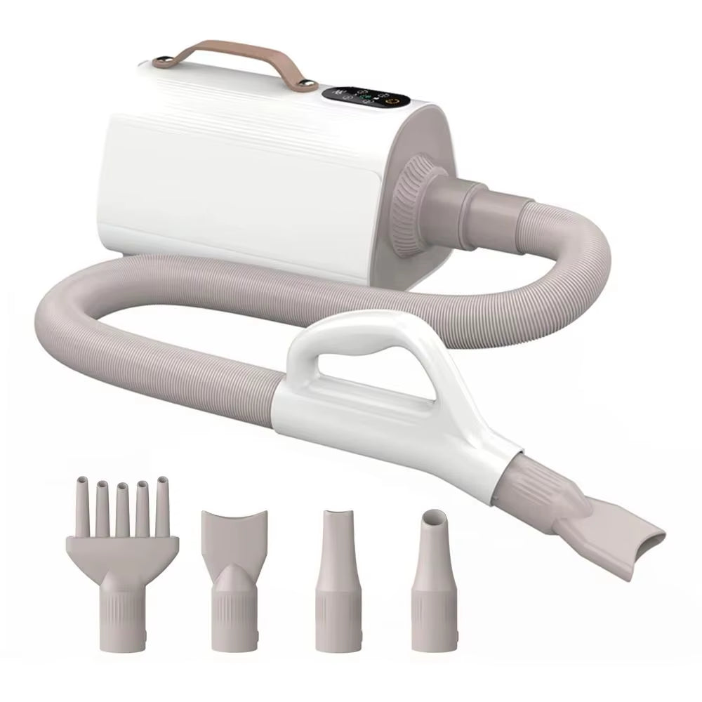 Pet hair dryer accessories and attachments for different coat types