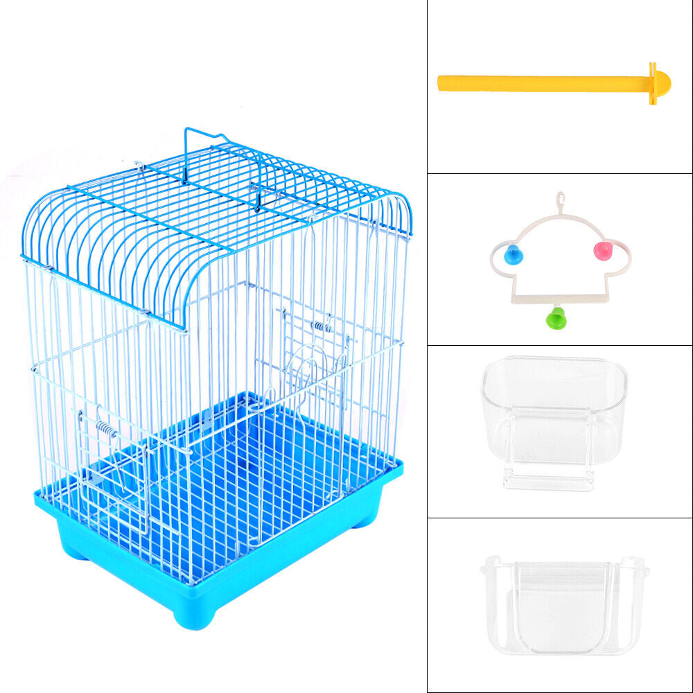 Small Birds Cage for Budgie Finch Canary Parakeet Indoor Iron Metal Cage 22X27Cm