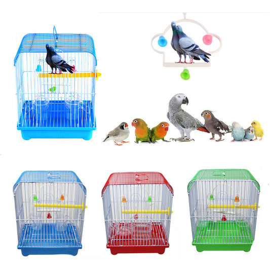 Small Birds Cage for Budgie Finch Canary Parakeet Indoor Iron Metal Cage 22X27Cm