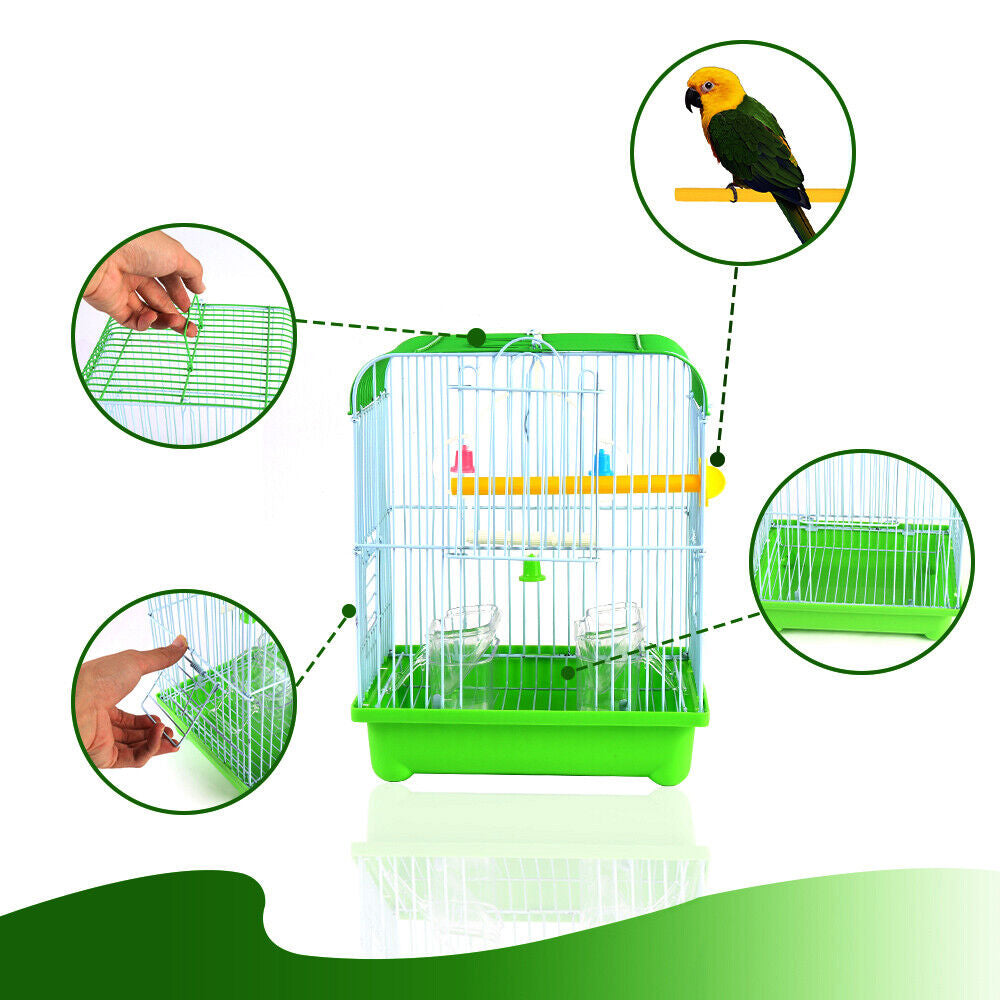 Small Birds Cage for Budgie Finch Canary Parakeet Indoor Iron Metal Cage 22X27Cm